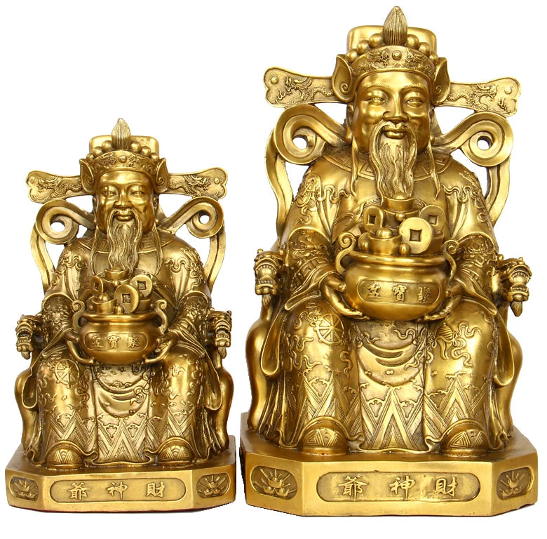 large  SHOP Store company home efficacious Protection-Money Drawing Martial god of wealth" CAISHEN "BRASS statue