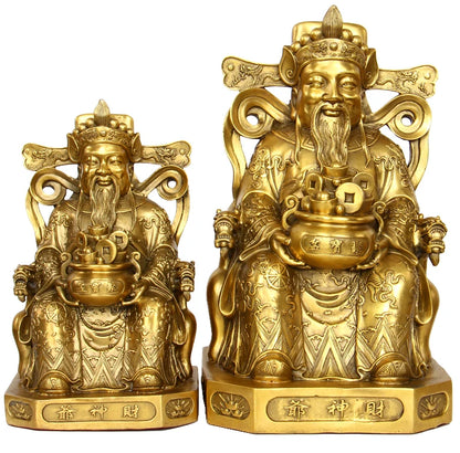 large  SHOP Store company home efficacious Protection-Money Drawing Martial god of wealth" CAISHEN "BRASS statue