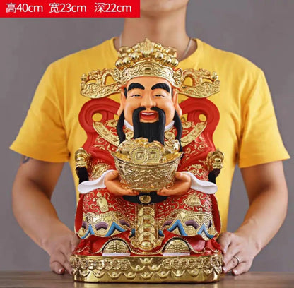 large Southeast Asia HOME SHOP Company efficacious Mascot Golden CAI SHEN God of wealth FENG SHUI statue brisk thriving business