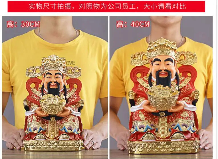 large Southeast Asia HOME SHOP Company efficacious Mascot Golden CAI SHEN God of wealth FENG SHUI statue brisk thriving business