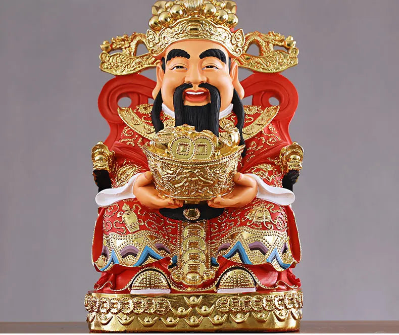 large Southeast Asia HOME SHOP Company efficacious Mascot Golden CAI SHEN God of wealth FENG SHUI statue brisk thriving business