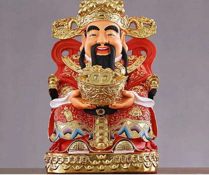 large Southeast Asia HOME SHOP Company efficacious Mascot Golden CAI SHEN God of wealth FENG SHUI statue brisk thriving business