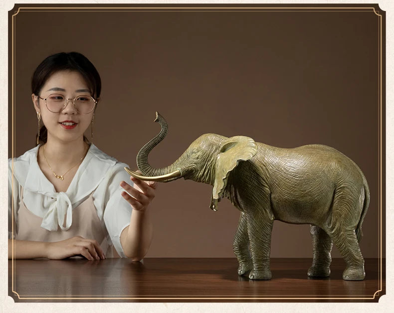 large Southeast Asia Thailand high grade GOOD LUCK bronze God elephant mascot statue HOME company business God of wealth Mammon