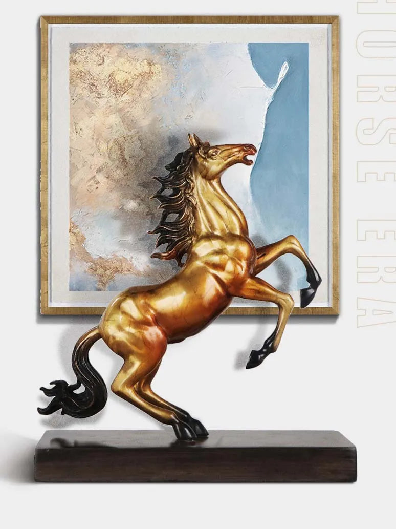 large TOP GOOD 2022 High grade home company office business Success efficacious Talisman Golden Horse brass statue Ornament