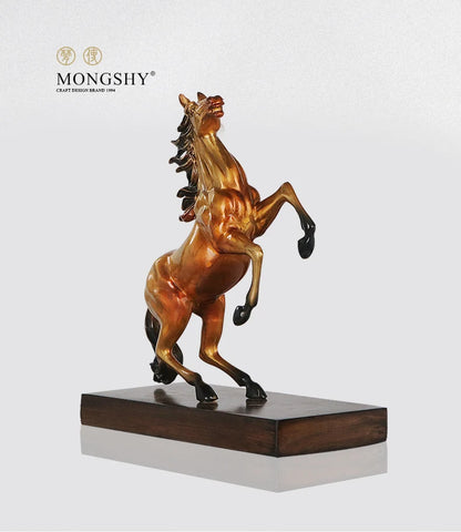 large TOP GOOD 2022 High grade home company office business Success efficacious Talisman Golden Horse brass statue Ornament