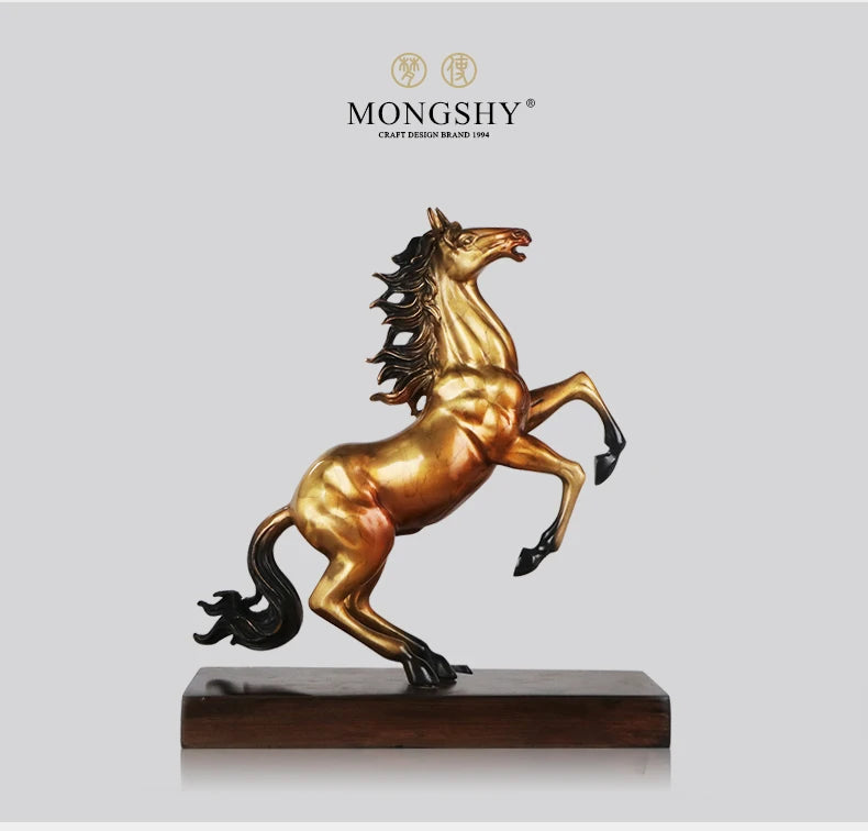 large TOP GOOD 2022 High grade home company office business Success efficacious Talisman Golden Horse brass statue Ornament