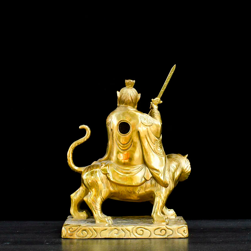 large Taoism Buddhism Drive out evil spirits TAIN SHI Zhang Daoling God buddha copper statue Bless family health safe