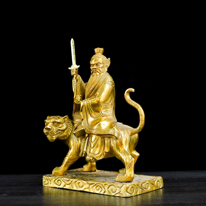 large Taoism Buddhism Drive out evil spirits TAIN SHI Zhang Daoling God buddha copper statue Bless family health safe