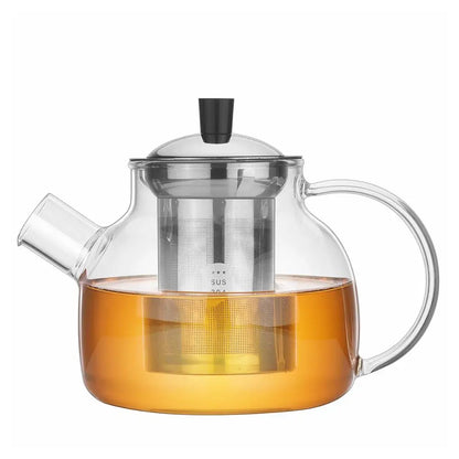 large-capacity glass teapot,With 304 stainless steel tea drain, Heat resistant suitable for home office tea set coffee pot1500ml