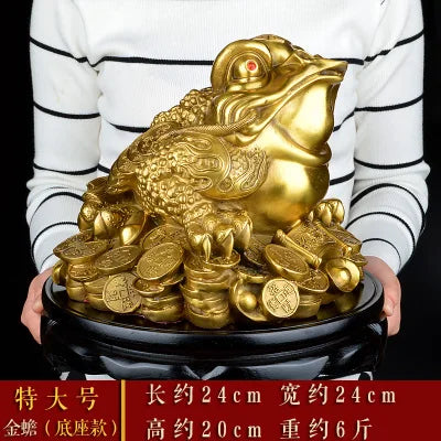 large # home office company Money drawing efficacious protection # Most favorable auspices  Golden Jin Chan Brass statue