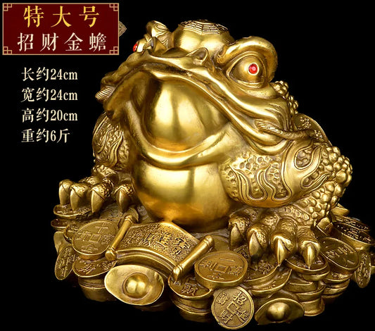 large # home office company Money drawing efficacious protection # Most favorable auspices  Golden Jin Chan Brass statue