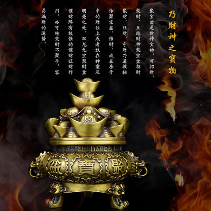 large # home office company efficacious  Money drawing Treasure bowl # Most favorable auspices Golden cornucopia  Brass statue