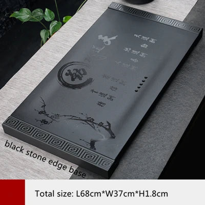 large tea tray weighted stone table water draining system pipe & ball heavy complete stone handmade serving trays edge base new