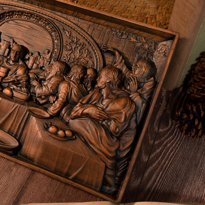 last supper catholic religion saints statue bible jesus wood carving plaque christian icon church wall decoration christmas gift