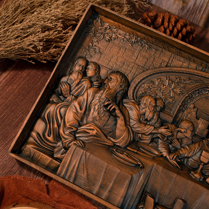 last supper catholic religion saints statue bible jesus wood carving plaque christian icon church wall decoration christmas gift