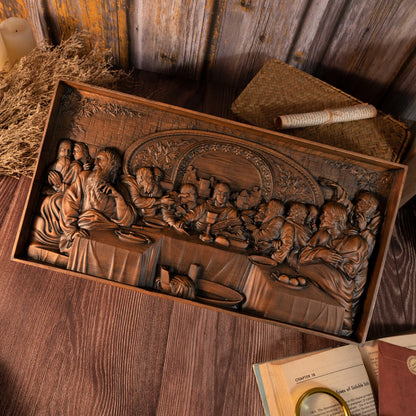 last supper catholic religion saints statue bible jesus wood carving plaque christian icon church wall decoration christmas gift