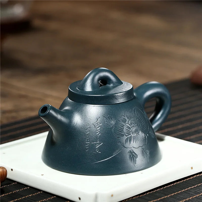 lotus flower carved tea pot with infuser handmade marked Chinese kungfu pot true yixing zisha tianqing clay 240ml shipiao new