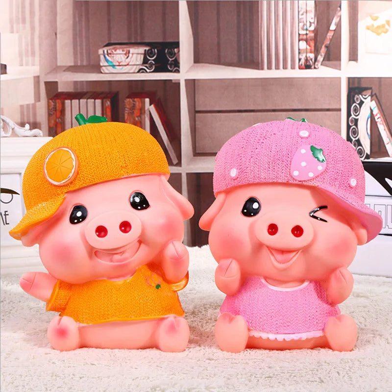 lovely piggy piggy bank Thickened plastic fall-resistant children's money-saving box Home decoration gift money box