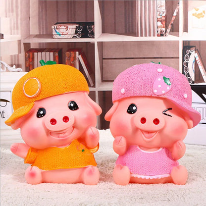 lovely piggy piggy bank Thickened plastic fall-resistant children's money-saving box Home decoration gift money box