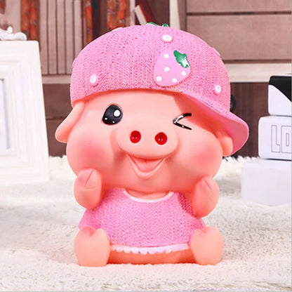 lovely piggy piggy bank Thickened plastic fall-resistant children's money-saving box Home decoration gift money box