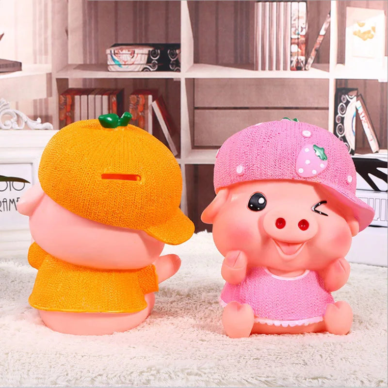 lovely piggy piggy bank Thickened plastic fall-resistant children's money-saving box Home decoration gift money box