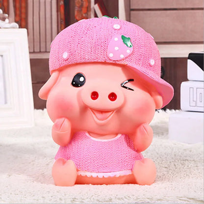 lovely piggy piggy bank Thickened plastic fall-resistant children's money-saving box Home decoration gift money box