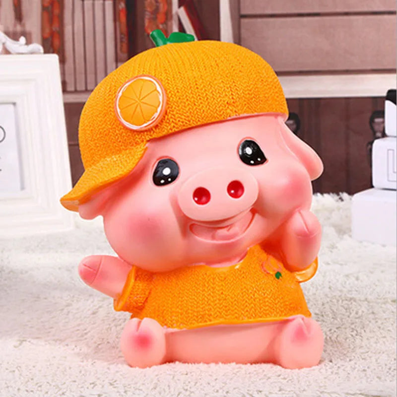 lovely piggy piggy bank Thickened plastic fall-resistant children's money-saving box Home decoration gift money box