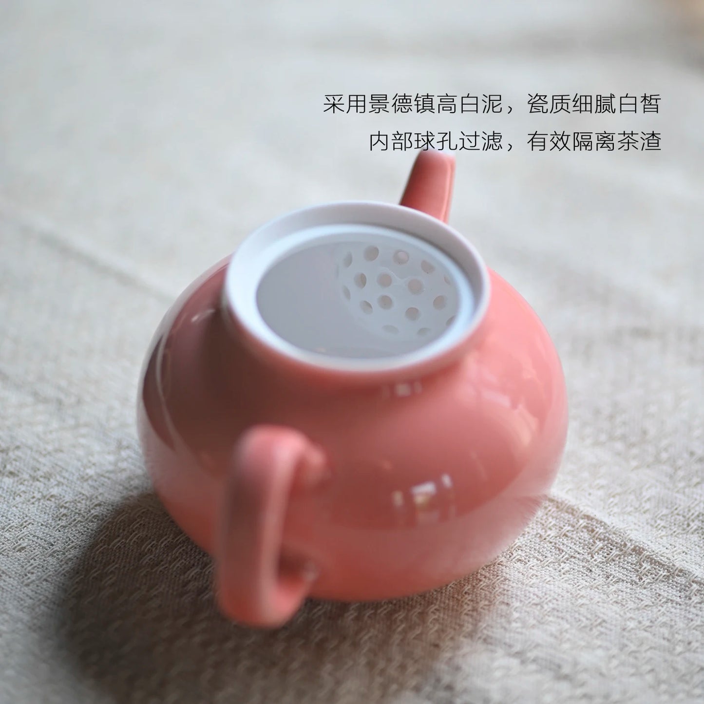 manual spray at the beginning of the jingdezhen peach pink little teapot ceramic teapot kung fu tea pot of household