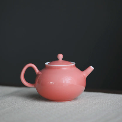 manual spray at the beginning of the jingdezhen peach pink little teapot ceramic teapot kung fu tea pot of household