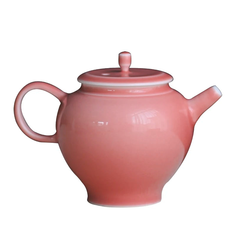 manual spray at the beginning of the jingdezhen peach pink little teapot ceramic teapot kung fu tea pot of household