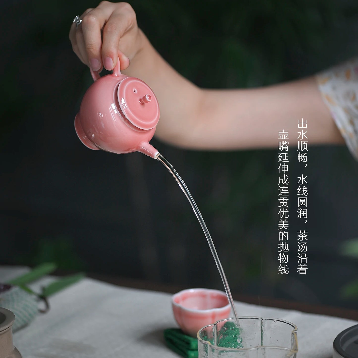manual spray at the beginning of the jingdezhen peach pink little teapot ceramic teapot kung fu tea pot of household