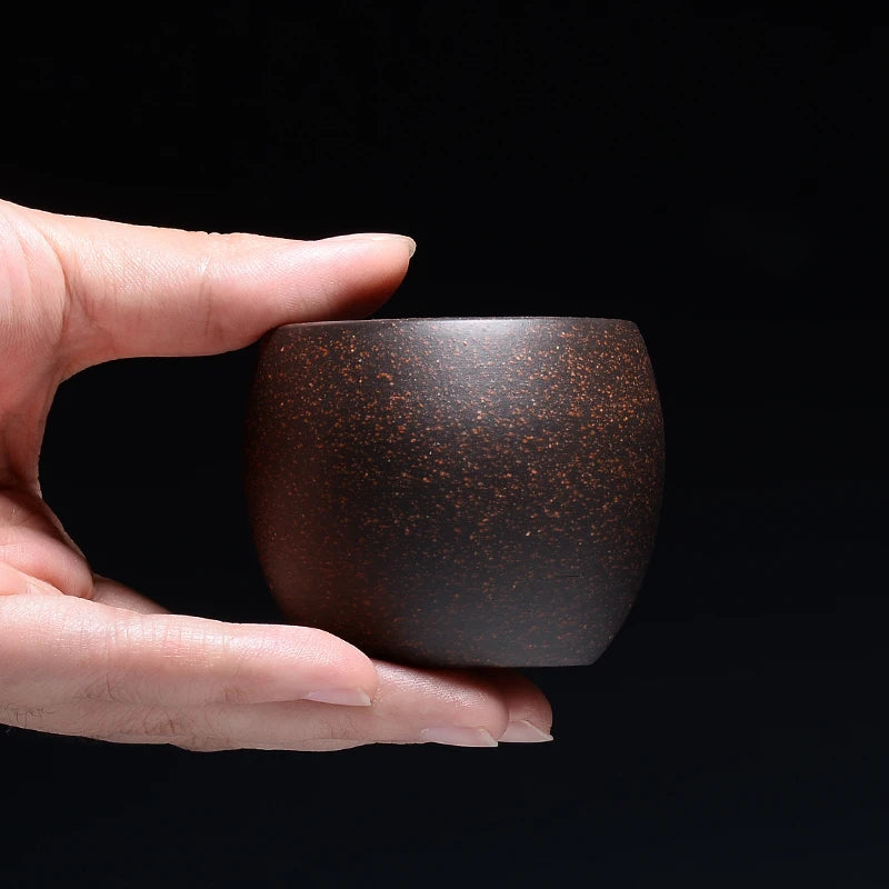 marked tea cup real yixing zisha cup for Pu'er tea Chinese kungfu teacups original ore purple grit black galaxy clay master cups
