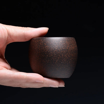 marked tea cup real yixing zisha cup for Pu'er tea Chinese kungfu teacups original ore purple grit black galaxy clay master cups