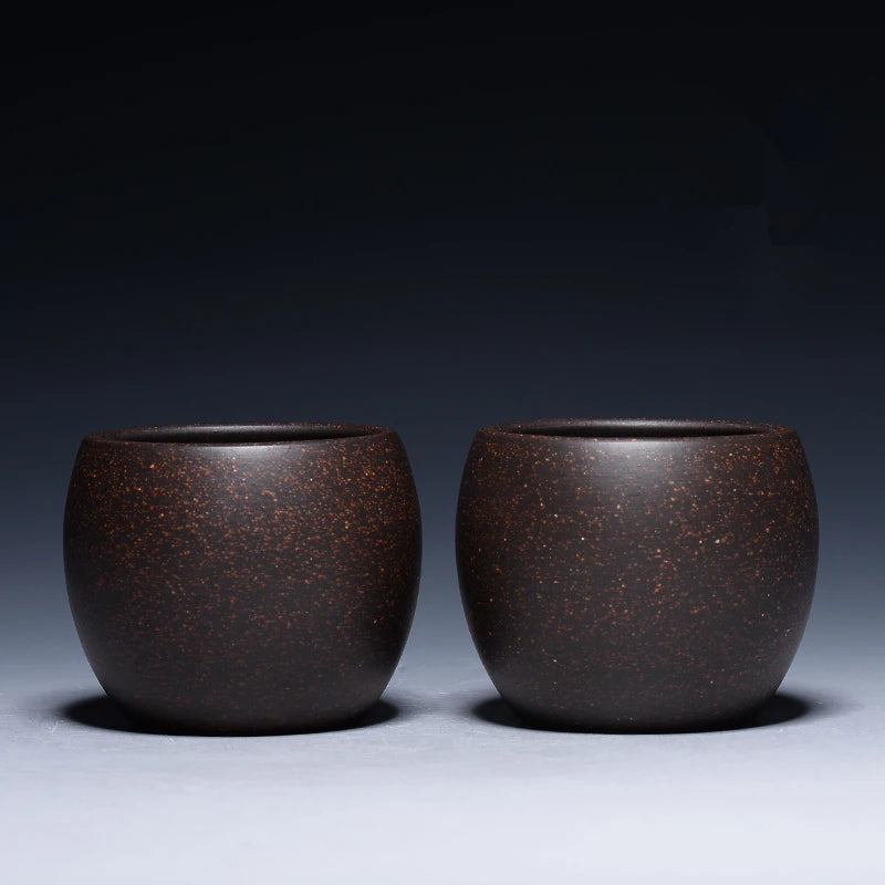 marked tea cup real yixing zisha cup for Pu'er tea Chinese kungfu teacups original ore purple grit black galaxy clay master cups