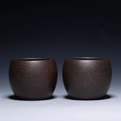 marked tea cup real yixing zisha cup for Pu'er tea Chinese kungfu teacups original ore purple grit black galaxy clay master cups