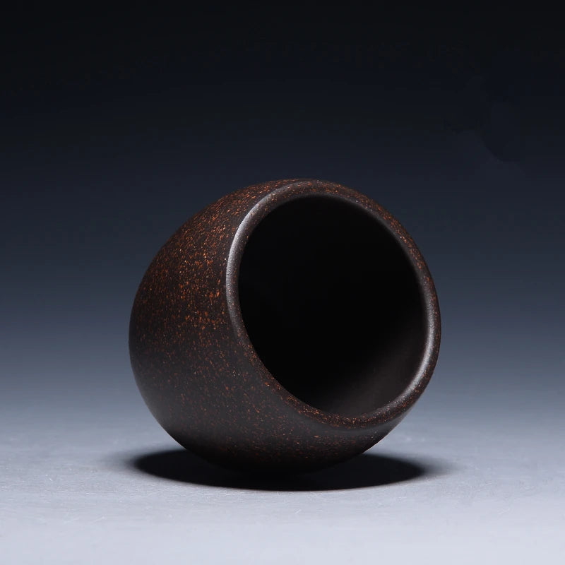 marked tea cup real yixing zisha cup for Pu'er tea Chinese kungfu teacups original ore purple grit black galaxy clay master cups