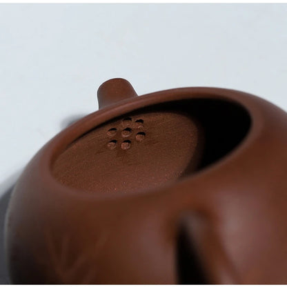 marked tea pot 170ml xishi pots Chinese character carved 7 infuser hole real yixing zisha purple grit clay handmade original ore