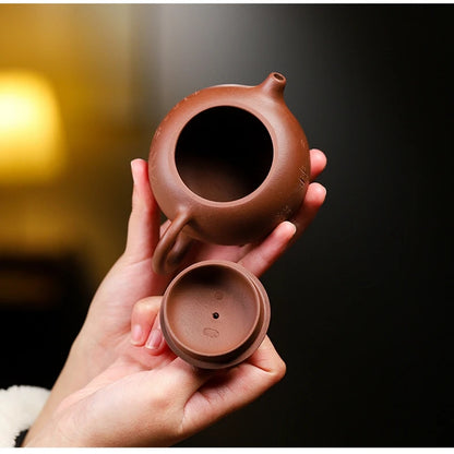 marked tea pot 170ml xishi pots Chinese character carved 7 infuser hole real yixing zisha purple grit clay handmade original ore