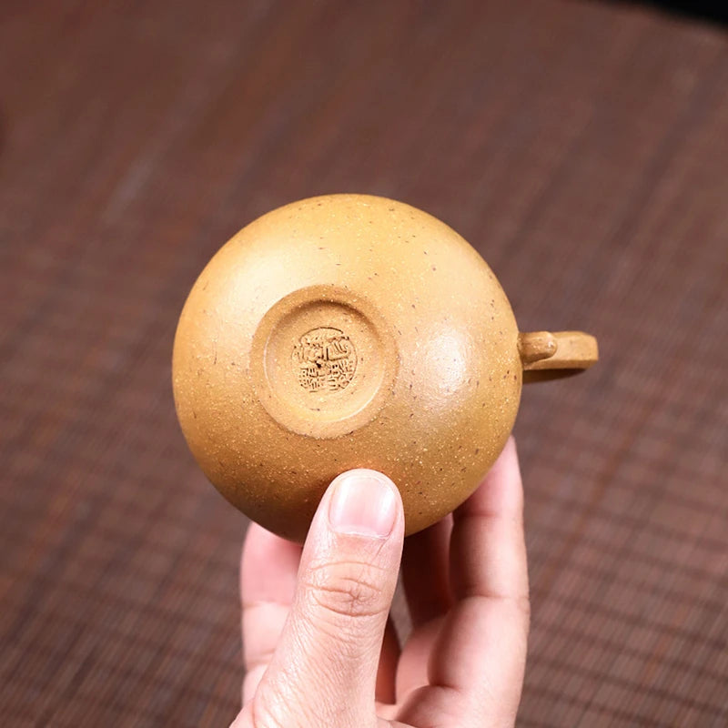 marked tea pot original ore real yixing zisha duan clay pot marked handmade one single hole 120ml small gourd shape design new