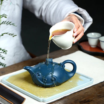 marked tea pot real yixing zisha tianqing clay dragon statue on lid 14 infuser holes 430ml made in China on sales free shipping