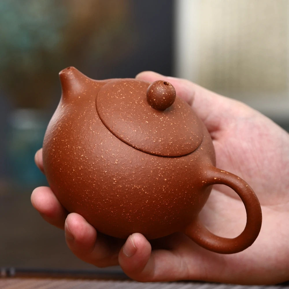 marked xishi tea pot real yixing zisha purple clay 9 holes ball shaped infuser 200ml Chinese kungfu pot 6.8oz