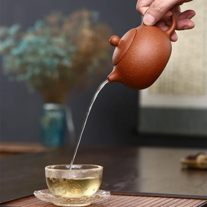 marked xishi tea pot real yixing zisha purple clay 9 holes ball shaped infuser 200ml Chinese kungfu pot 6.8oz