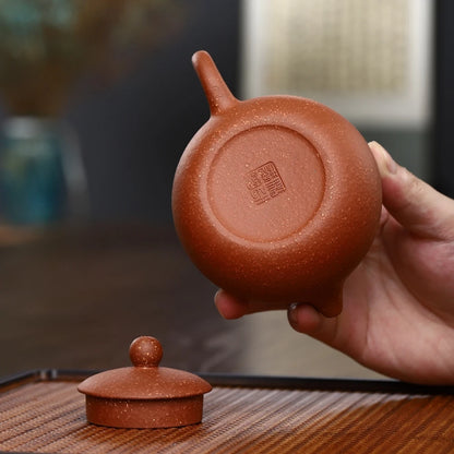 marked xishi tea pot real yixing zisha purple clay 9 holes ball shaped infuser 200ml Chinese kungfu pot 6.8oz