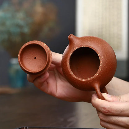 marked xishi tea pot real yixing zisha purple clay 9 holes ball shaped infuser 200ml Chinese kungfu pot 6.8oz