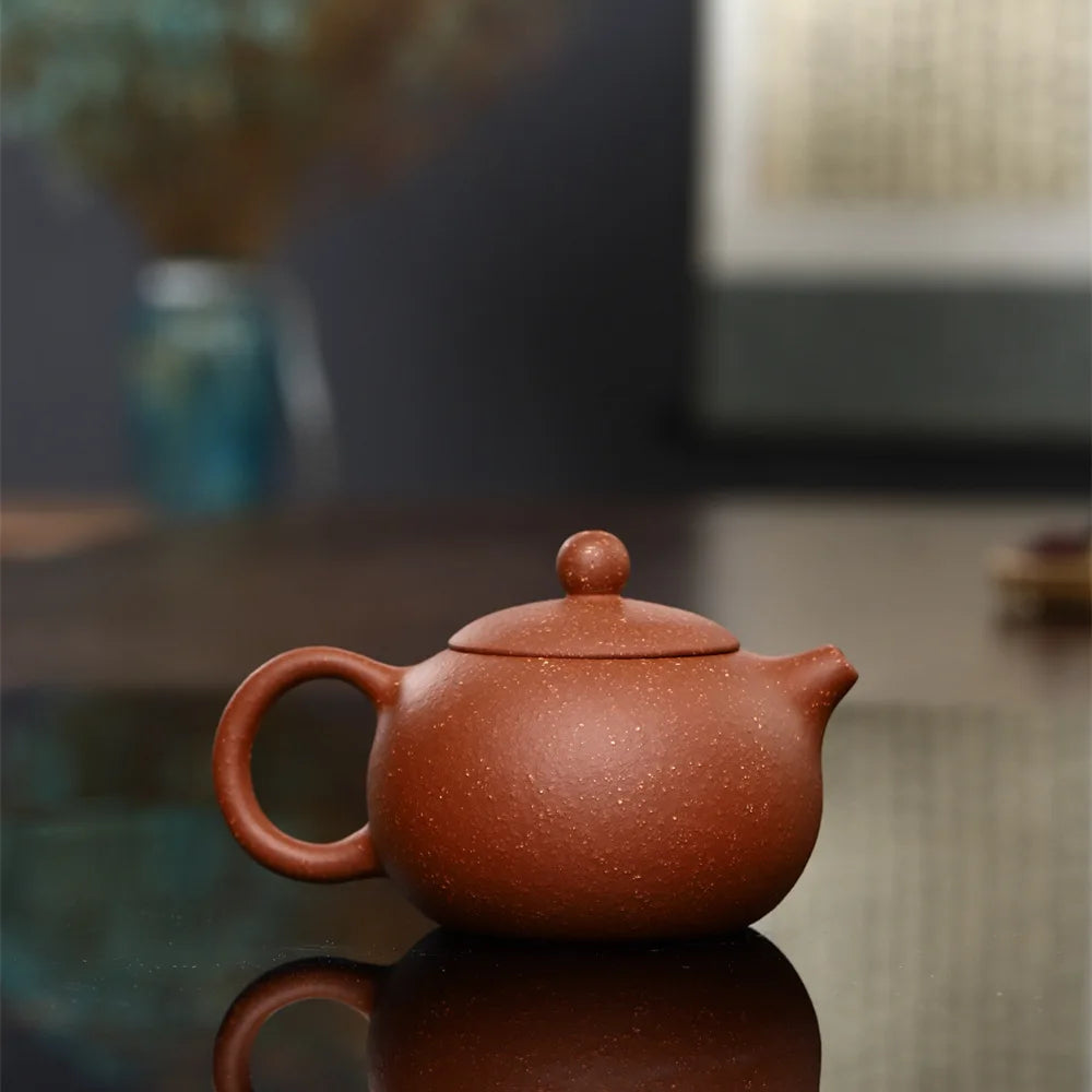 marked xishi tea pot real yixing zisha purple clay 9 holes ball shaped infuser 200ml Chinese kungfu pot 6.8oz
