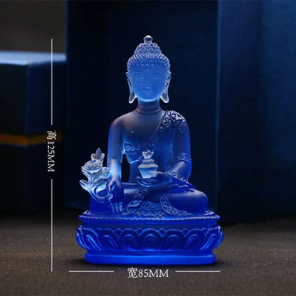 medicine guru buddha Coloured glaze ornaments pharmacists buddha resin  Eliminate the evil out protect buda figure STATUE