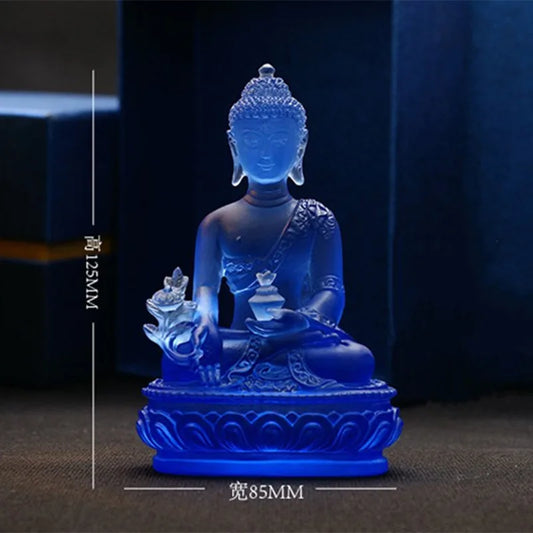 medicine guru buddha Coloured glaze ornaments pharmacists buddha resin  Eliminate the evil out protect buda figure STATUE