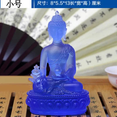 medicine guru buddha Coloured glaze ornaments pharmacists buddha resin  Eliminate the evil out protect buda figure STATUE