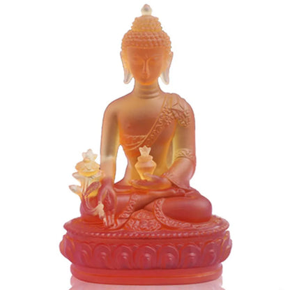 medicine guru buddha Coloured glaze ornaments pharmacists buddha resin  Eliminate the evil out protect buda figure STATUE