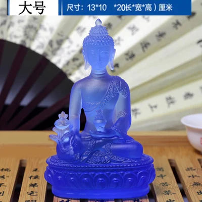 medicine guru buddha Coloured glaze ornaments pharmacists buddha resin  Eliminate the evil out protect buda figure STATUE